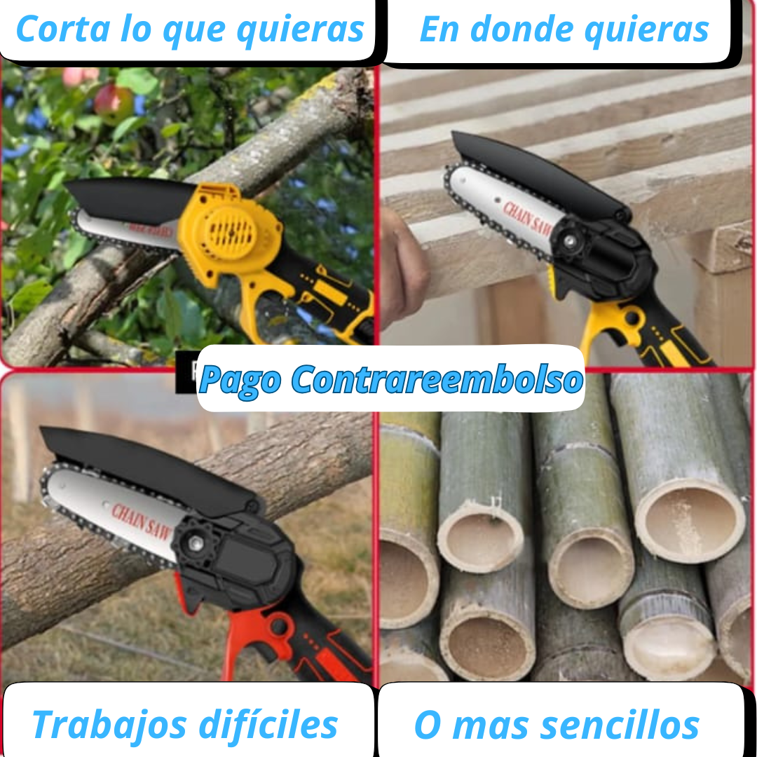 “Powercut: Corta todo. Domina cualquier superficie.”.Motosierra eléctrica de mano!!!