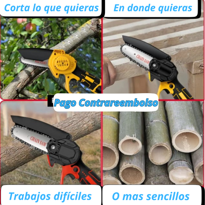 “Powercut: Corta todo. Domina cualquier superficie.”.Motosierra eléctrica de mano!!!
